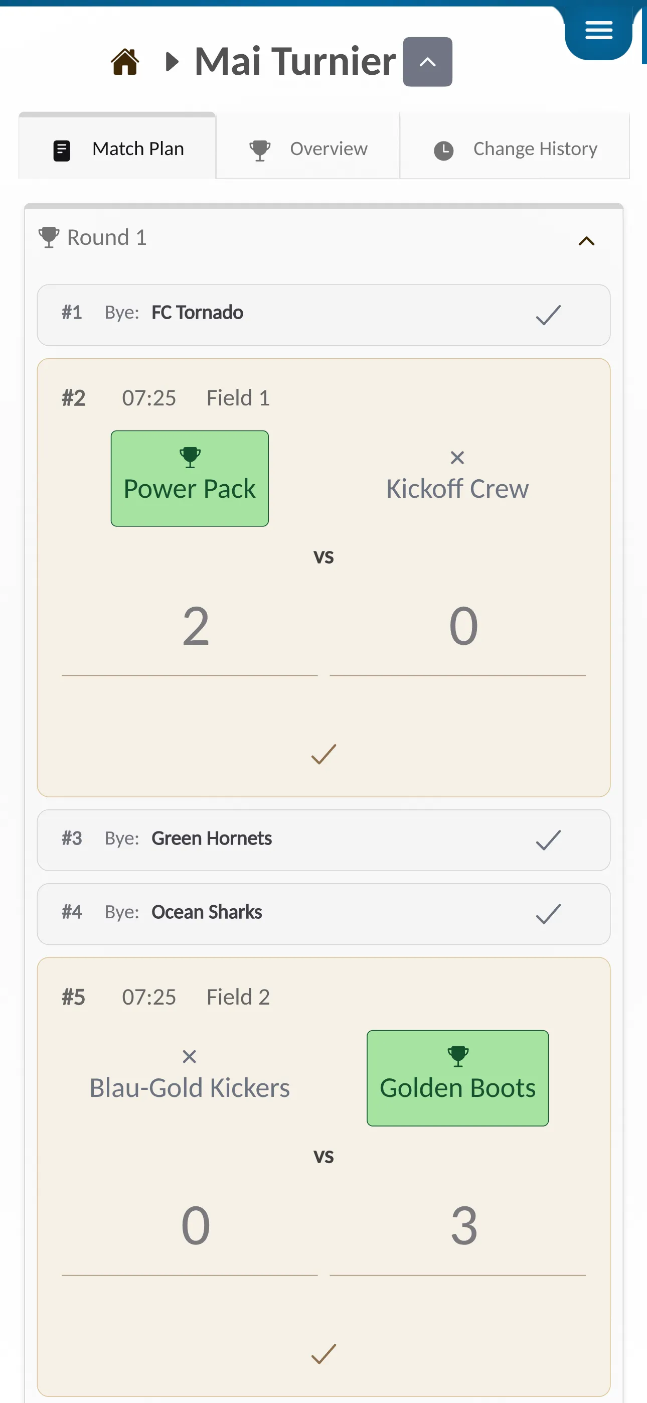 📸 Screenshot: Live tournament page / App mockup – This is what a running tournament looks like
